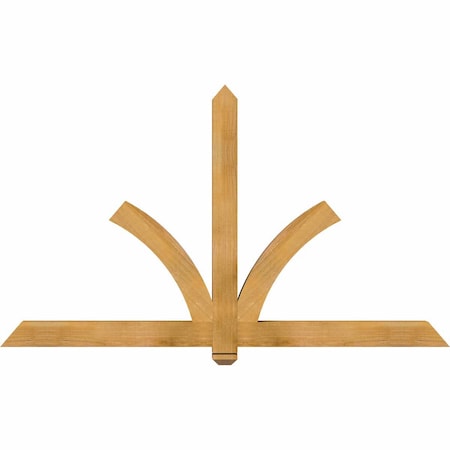 Ekena Millwork Redmond Rough Sawn Timber Gable Bracket, Western Red Cedar, 72"W x 42"H x 4"D x 4"F, 14/12 Pitch GBW072X42X0404RED00RWR